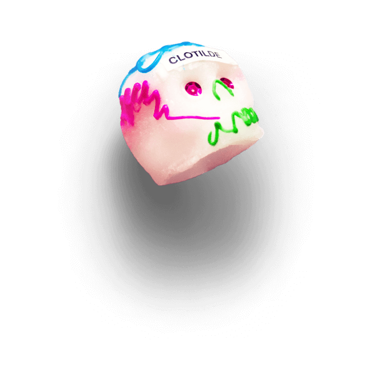 Calavera with Blue Decoration